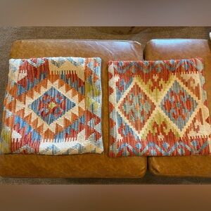 2 100% wool kilim throw pillow covers